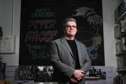 Peter Bagge, en la librería Generación X, en Madrid.