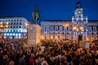 Manifestación este miércoles en la Puerta del Sol de Madrid.
