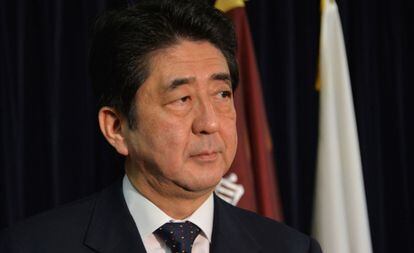 Shinzo Abe, el martes en una ruueda de prensa