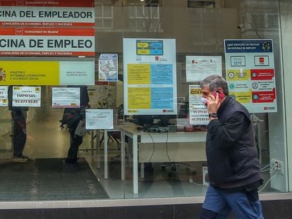 Oficina de Empleo en Madrid, en enero de 2021.