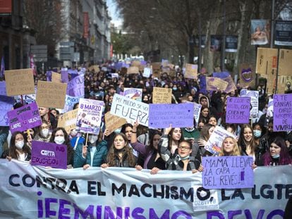 Manifestación en Marid contra el machismo.