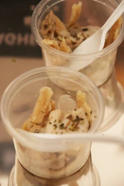 Detalle de la pasta con insectos elaborada por alumnos del Instituto Politécnico Nacional de México