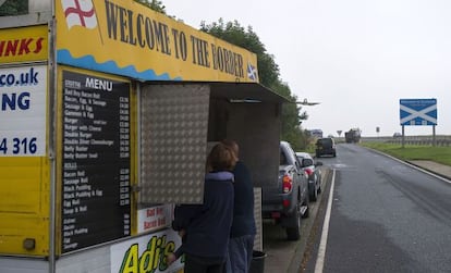 Un puesto de comida en Berwick Upon Tweed, en la frontera inglesa con Escocia.