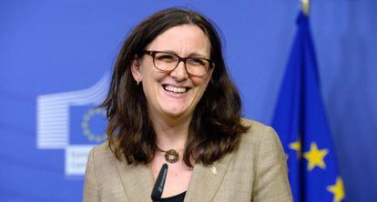 Cecilia Malmström, en 2019, poco antes de dejar el cargo de comisaria de Comercio de la UE.
