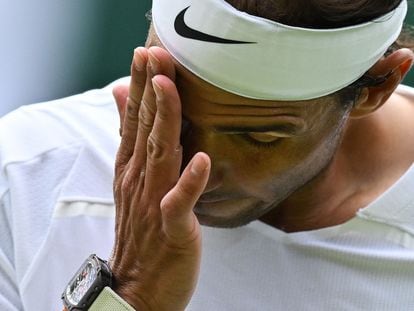 Nadal, durante un partido en la última edición de Wimbledon.