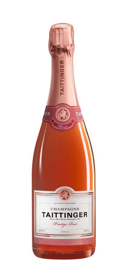 Taittinger Prestige Rosé es un champán de color intenso y brillante, su secreto está en el coupage: un 45% de pinot noir, un 35% de chardonnay y un 25% de pinot meunier. Con tres años de crianza, de burbuja fina. Precio: 50 euros