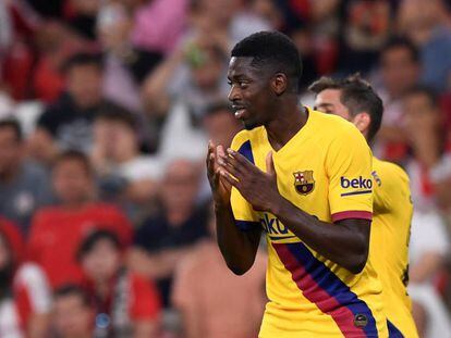 Ousmane Dembélé, el viernes en Bilbao.