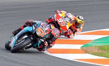 El duelo entre Quartararo (I) y Márquez en el gran premio de Valencia.
