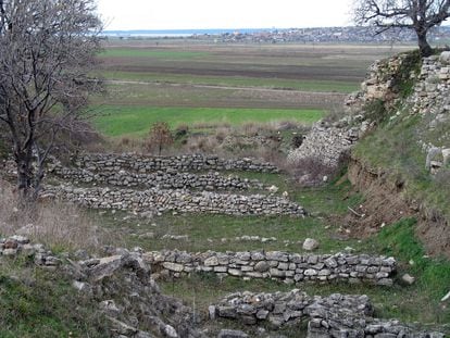 La llanura y el mar desde las ruinas de Troya.