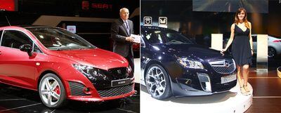 Seat Ibiza Bocanegra (izquierda), una nueva versión del utilitario español, y Opel Insignia OPC.