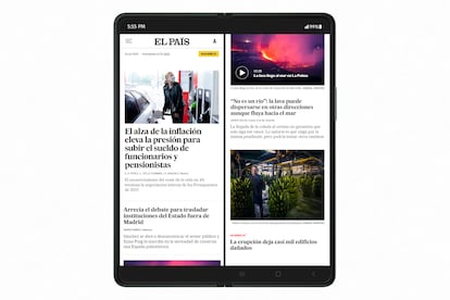 Esta es la nueva imagen de EL PAÍS en el dispositivo móvil Galaxy Z Fold3 5G.