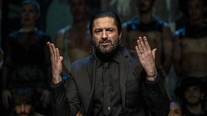 Rafael Amargo, en la rueda de prensa en el Teatro La Latina de Madrid el 5 de diciembre de 2020.