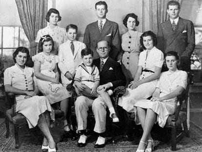 La familia Kennedy, en Nueva York, en 1938.