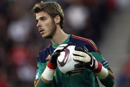 David De Gea, en un partido con la selección sub 21.