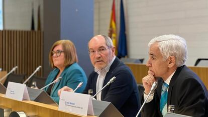 La secretaria general de Innovación, Teresa Riesgo, el presidente de Ametic, Pedro Mier y el comisionado para el Perte Chip, Jaime Martorell.
