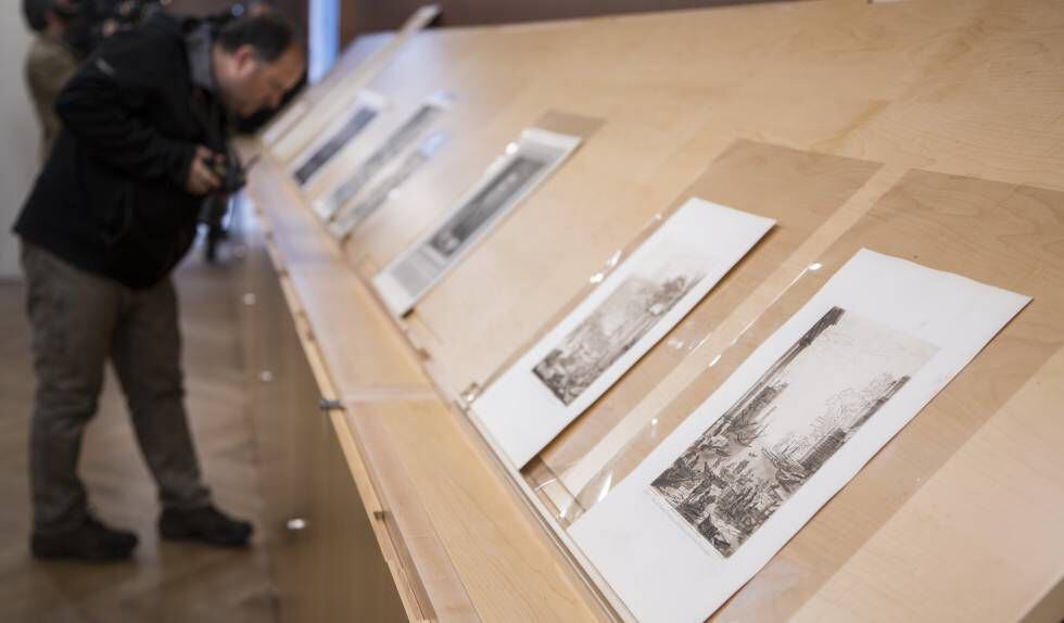 Dibujos en el gabinete del Museo del Prado.