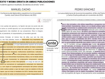 El libro de Pedro Sánchez y Carlos Ocaña copia párrafos de la conferencia de un diplomático