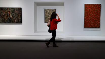 Una parte de la exposición “Ad Reinhardt: El arte es el arte y todo lo demás es todo lo demás”, en la Fundación Juan March de Madrid.