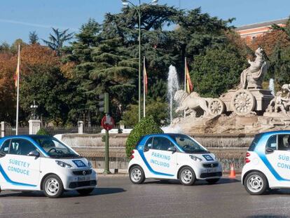 Coches de Car2Go en Madrid.