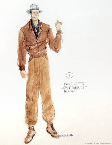 El boseto del traje de Indiana Jones para la película 'En búsqueda del arca perdida' (1981).
