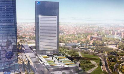 Recreación de Caleido, la nueva torre del norte de la Castellana, en Madrid.