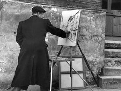 Un pintor en Montmartre en los años treinta.
