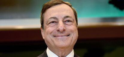 El presidente del Banco Central Europera, Mario Draghi, es una reuni&oacute;n del comit&eacute; del banco.