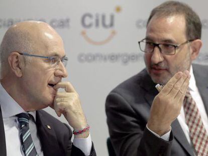 Josep Antoni Durán Lleida, líder d'Unió, i Ramon Espadaler, secretari general de CiU, en una reunió després del 24-M.