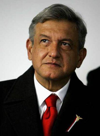 Andres Manuel López Obrador durante la rueda de prensa  en la que ha hablado de la iniciativa de ley  que presentará en el Congreso mexicano.