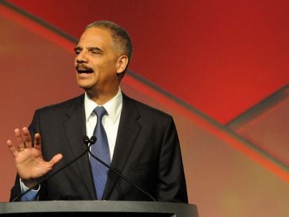 El fiscal general de EEUU, Eric Holder, este jueves en Florida.