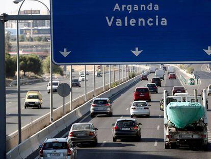 Vista de la carretera A-3 dirección Valencia en el kilómetro 10, el pasado viernes.