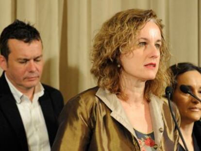 En primer t&eacute;rmino, Cristina Gonz&aacute;lez este viernes en el acto de presentaci&oacute;n del los candidatos del PSE-EE en &Aacute;lava. 