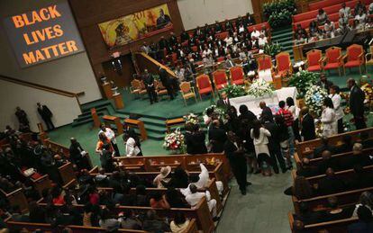 Funeral per Freddie Gray, que va morir sota custòdia policial, a Baltimore.