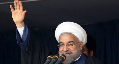 El presidente iran&iacute;, Hasan Rohan&iacute;, el pasado febrero en Isfah&aacute;n.