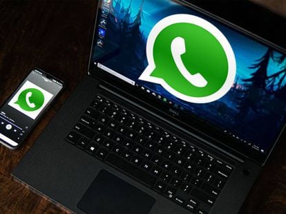 WhatsApp en el móvil y el ordenador.