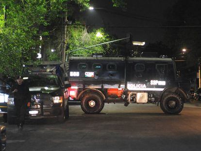 Vehículos policiales en Ciudad de México.