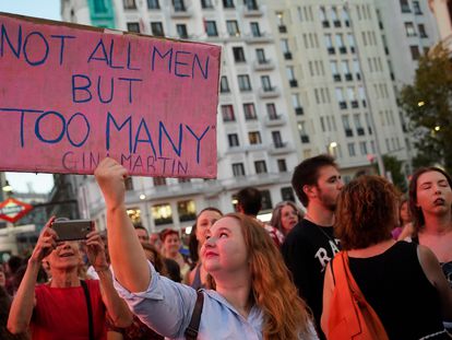 Manifestación en apoyo a la selección femenina en la plaza de Callao en Madrid, el pasado 28 de agosto de 2023.