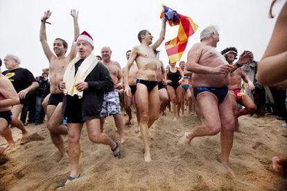 Catalans feliços el primer dia del 2013.