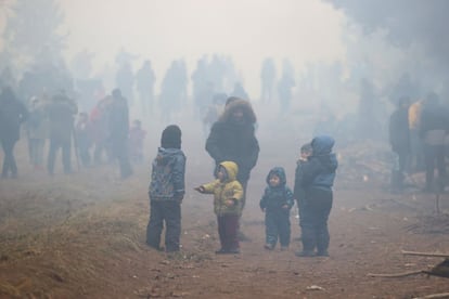 Migrantes en la frontera entre Bielorrusia y Polonia, el pasado 11 de noviembre,