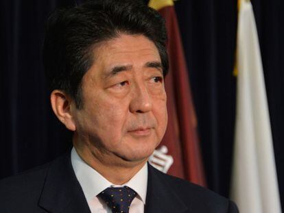 Shinzo Abe, el martes en una ruueda de prensa