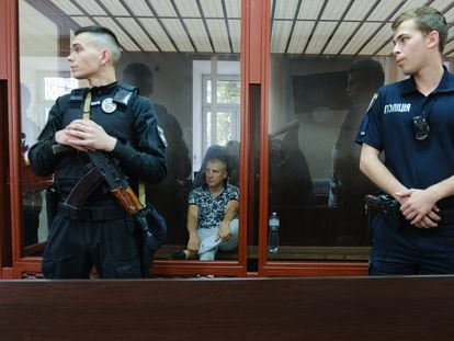 Yevhen Borisov, jefe de la oficina de reclutamiento de Odesa, en un juicio en Kiev, el pasado 25 de julio.