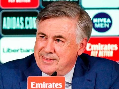 Carlo Ancelotti, durante su presentación con el Real Madrid este miércoles.