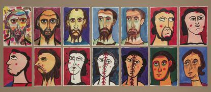 14 de los rostros de América Sánchez inspirados en las pinturas del MNAC.