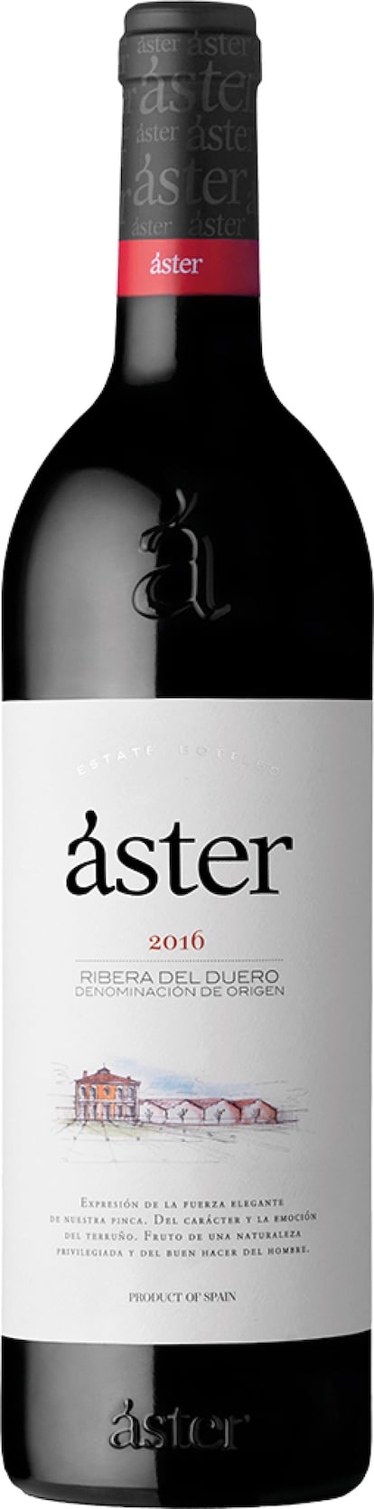  La cosecha 2016 de Áster, perteneciente al grupo La Rioja Alta, se elabora en la bodega homónima de Anguix, en Burgos. Esta añada fue calificada por el Consejo Regulador de Ribera del Duero como muy buena, con las características necesarias para el envejecimiento del vino, que en este caso fue de 22 meses en barrica de roble francés. Elaborado con tempranillo, presenta color granate con bordes cereza picota, limpio y brillante. En nariz aparecen recuerdos a sotobosque y frutas negras, con un fondo especiado. En boca tiene potencia y estructura. Precio: 15 euros.