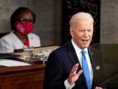 El presidente de EE UU, Joe Biden, en el Congreso, en Washington.