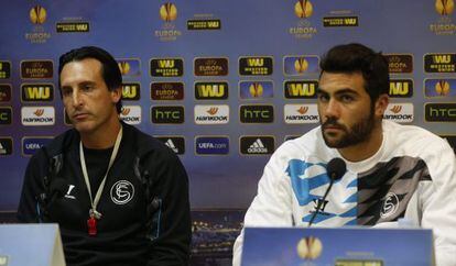 Emery e Iborra, en la rueda de prensa celebrada en Rijeka.