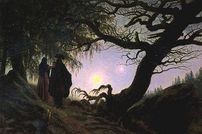 'Mujer y hombre contemplando la luna' (1830-35), de Caspar David Friedrich, cuya obra fue admirada por el narrador y dramaturgo Heinrich von Kleist.