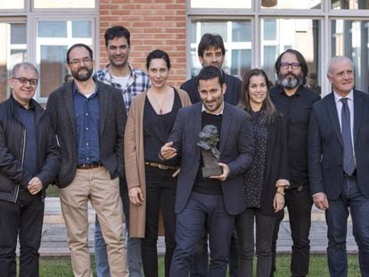 El consejero de Educaci&oacute;n y Cultura, Vicent Marz&agrave;, con los nominados valencianos a los premios Goya.