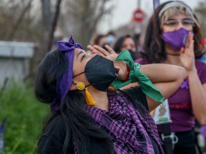 Una mujer grita durante una marcha celebrada en Madrid el pasado año.
