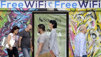 Anuncio del proveedor de wifi Gowex en Madrid. 